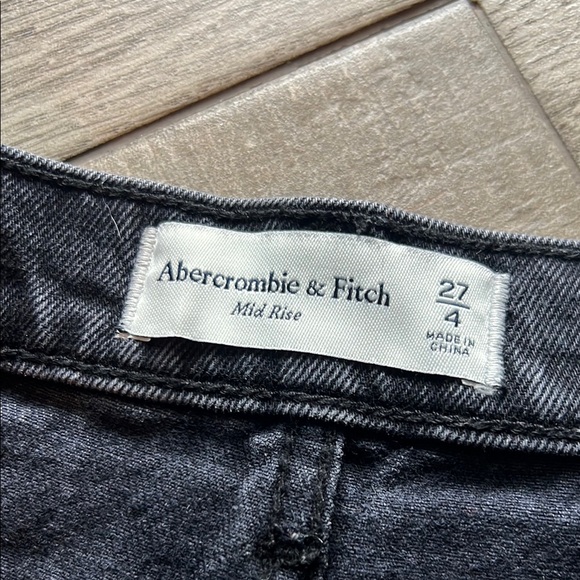 A&F Distressed Black Denim Shorts - Picture 3 of 3